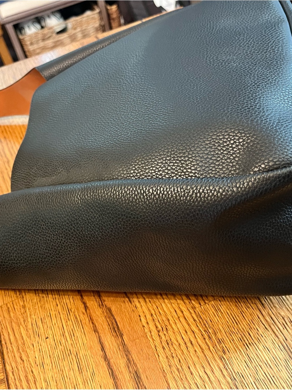 Black Leather Tote Bag - Shiraleah